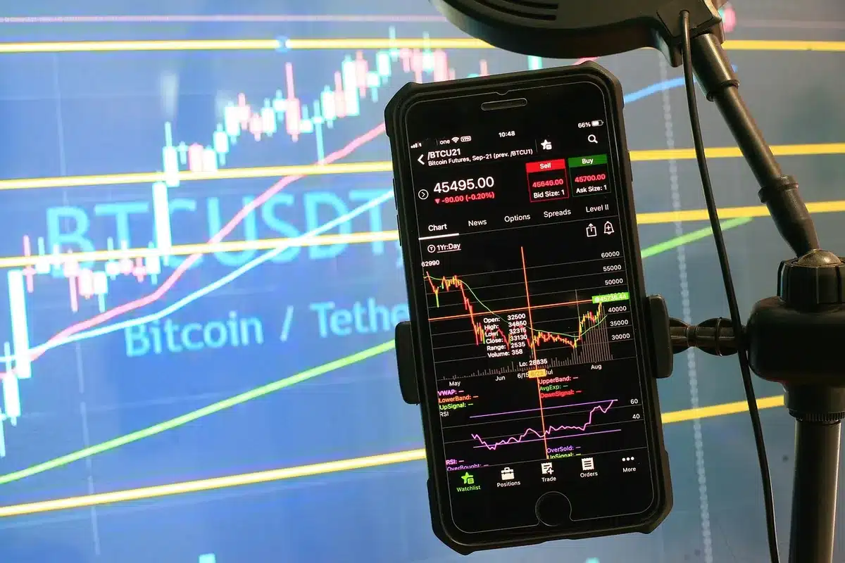Interface de plateforme de trading affichant plusieurs instruments financiers et options d'accès aux marchés